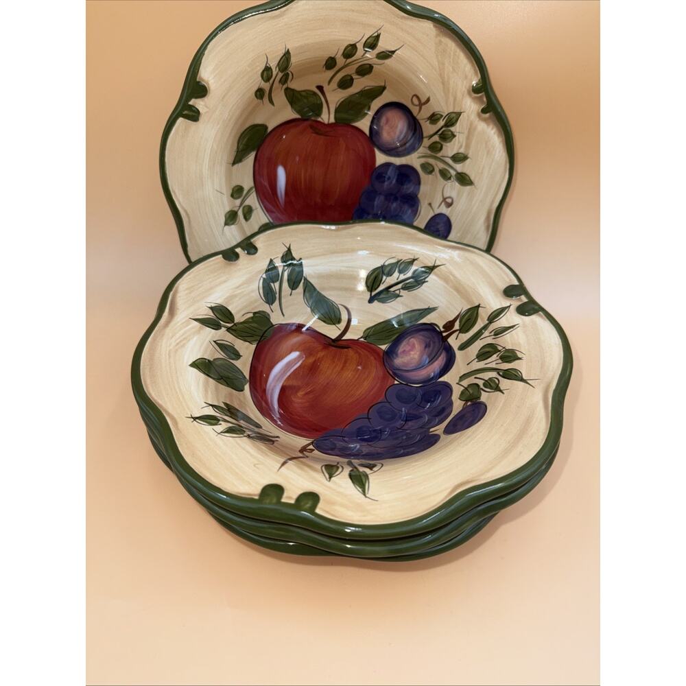 Home Trends "GRANADA" Fruit Pattern ~ Set of 4 ~ Soup Bowls ~ 8 1/4"